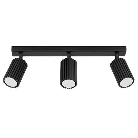 Lampa sufitowa z serii KARBON trzy ruchome czarne reflektorki do jadalni SL.1581 SOLLUX