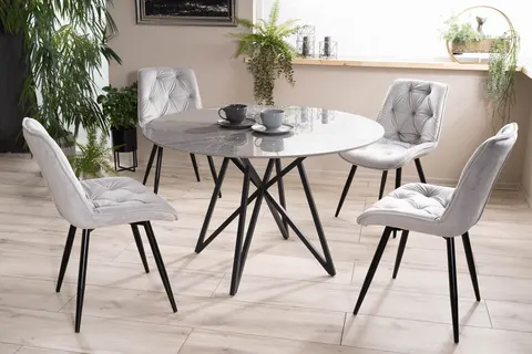 Stół okrągły MURANO 120 cm szary czarny