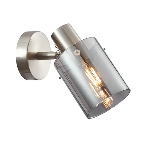 Kinkiet SARDO srebrny klosz dymiony 1xE14 Italux SPL-5581-1-SC-SG