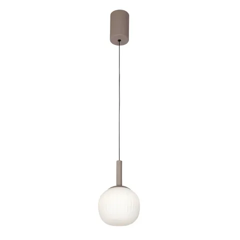 Lampa sufitowa MONTES 6W brązowa biały klosz CCT wisząca Italux PND-02217-1-BRO
