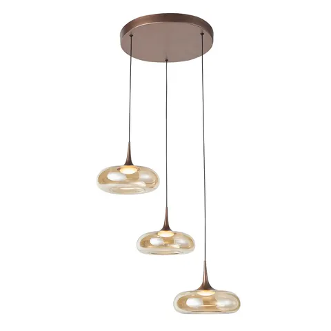 Lampa sufitowa TENELE 21W LED miedziana 1300Lm 3000K ściemnialna Kaskada Italux PND-24028-3A-COPP