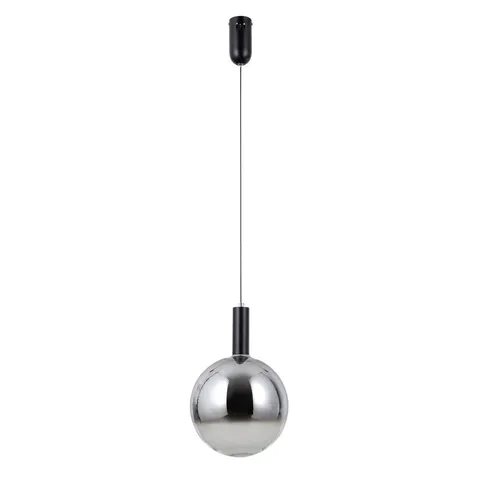 Lampa sufitowa STRELA 5W LED czarna klosz dymiony Kula 455Lm 3000K Italux PND-34378-1L-BK