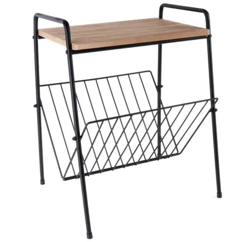Stolik z gazetnikiem RACK czarny