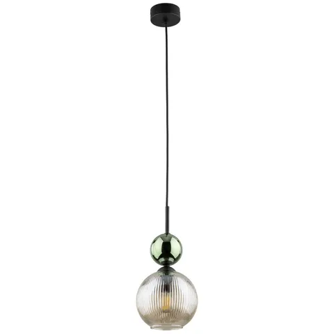 Lampa sufitowa SOPHIA 1xE14 Cognac wisząca zielona Kaskada 11145