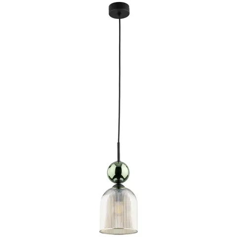 Lampa sufitowa SOPHIA 1xE14 Cognac wisząca zielona Kaskada 11146