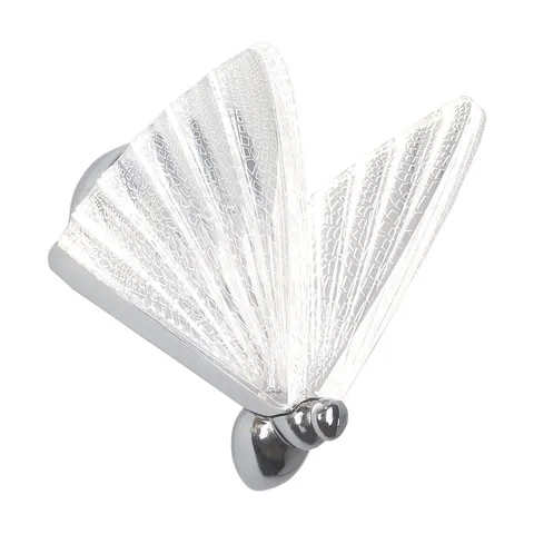 Lampa ścienna kinkiet Mariposa LP-1715/1W CH Light Prestige zintegrowane LED Akryl/Metal Srebrny/Transparentny