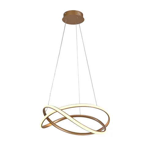 Lampa sufitowa RUMIO 40W LED złota wisząca CCT 3400Lm do salonu Italux PND-23917-GD