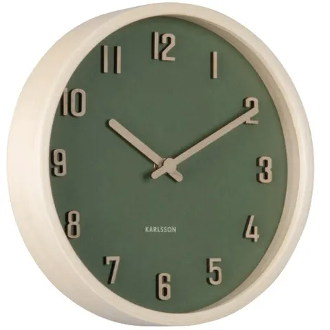 Zegar ścienny bezgłośny NERVADURA 22cm zielony