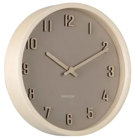 Zegar ścienny bezgłośny NERVADURA 22cm beżowy