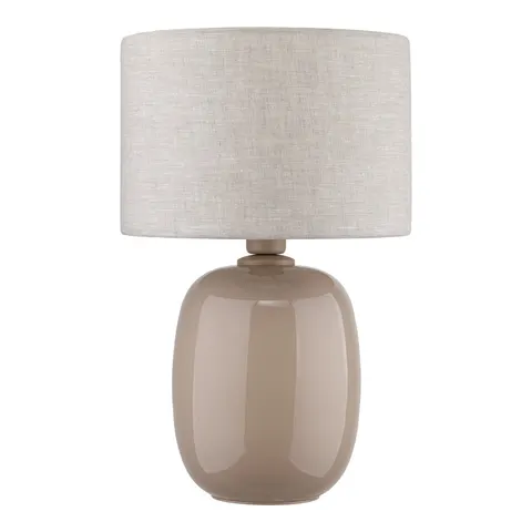 Elegancka lampa stołowa, nocna z lnianym abażurem do salonu MELODY SABIA 1xE27 - 16182