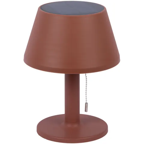Lampa stołowa LED solarna ESFERA czerwona
