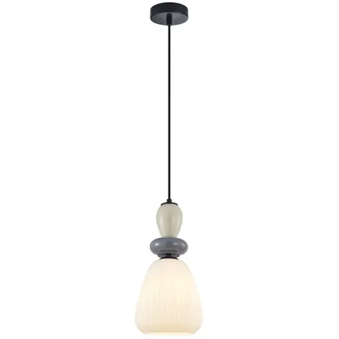 Lampa sufitowa wisząca DOMALI biała szara