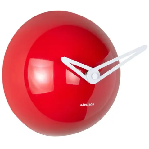 Zegar ścienny z bezgłośnym mechanizmem COOL RETRO CAP czerwony