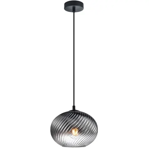 Lampa sufitowa wisząca ALIAS czarna z dymionym kloszem