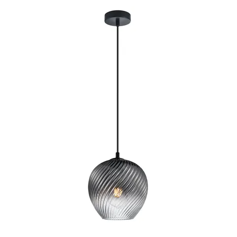 Lampa sufitowa ALIAS 1xE27 czarny dymiony klosz Italux PND-3664-1-BK-SG