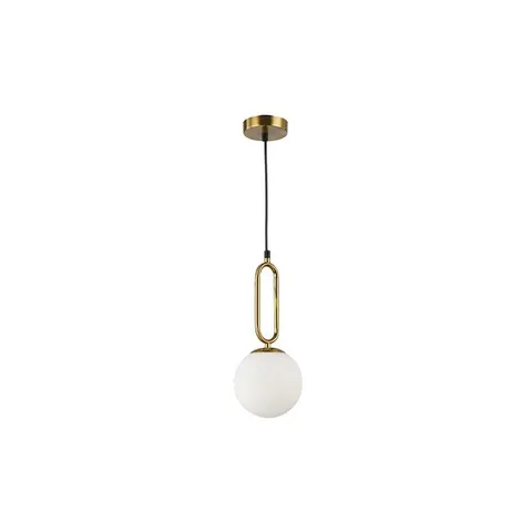 BALI DEKOR złota lampa wisząca białe kule 9788
