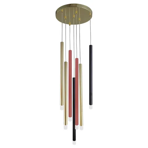 Wisząca lampa z zwisami w kształcie rurek tub z serii LUNGO do salonu 7xG9 LP-894/7P MIXED Light Prestige