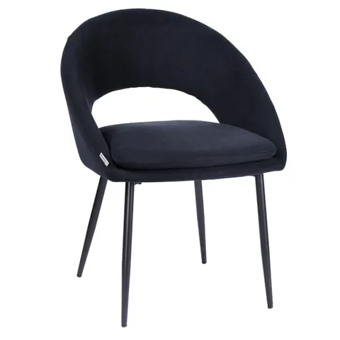 Krzesło tapicerowane NILO velvet czarne M-19