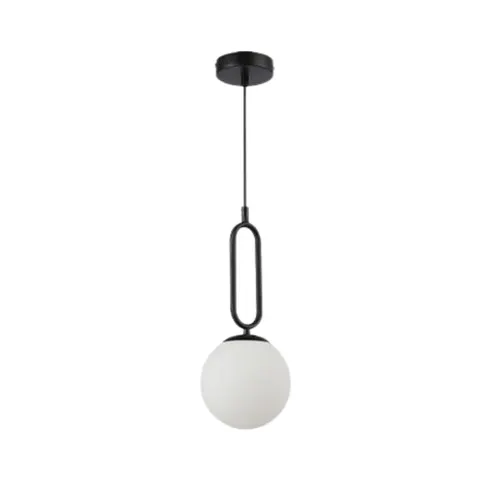 BALI DEKOR czarna lampa wisząca białe kule 9787