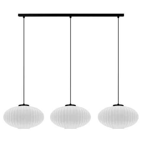 Lampa wisząca K-5672 PESO 3 białe ryflowane klosze