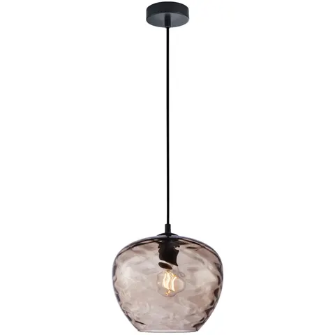 Lampa sufitowa wisząca BRESCO szklana brązowa