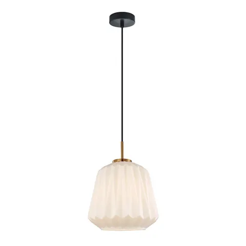 Lampa sufitowa ANTITA 1xE27 czarna biały klosz Italux PND-3645-1-BRO-W