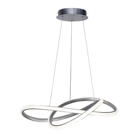 Lampa sufitowa ALMERA 32W LED srebrna CCT wisząca Italux PND-64728-SILV