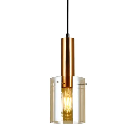 Italux PND-5581-1-BRO+AMB lampa wisząca mosiężny