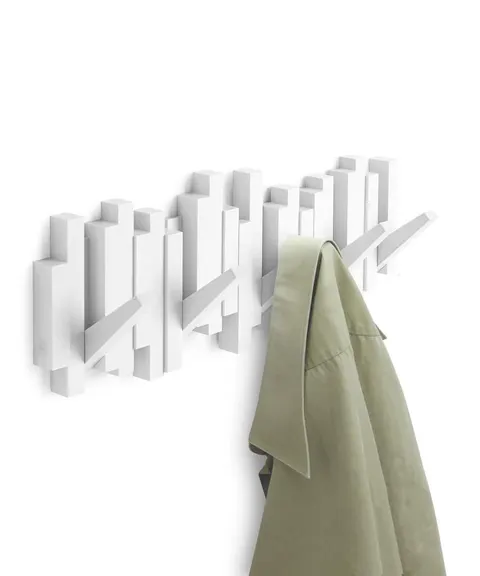 Wieszak ścienny STICKS 5 biały