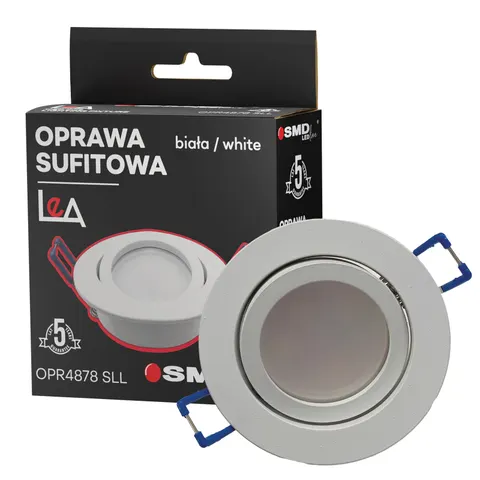 Lampa sufitowa LEA biała podtynkowa okrągła