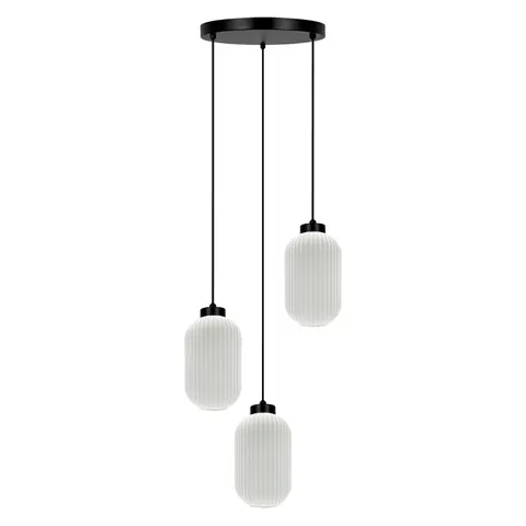 Lampa wisząca K-735 VILAR 3 białe ryflowane klosze