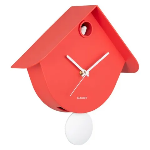 Zegar ścienny z kukułką RETRO CUCKOO czerwony