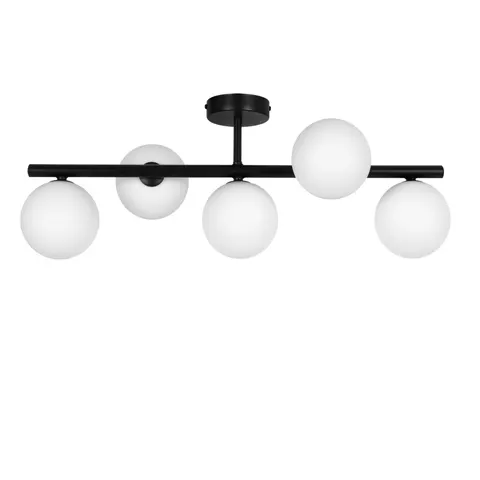 Lampa sufitowa FILO 5 czarna, białe kule