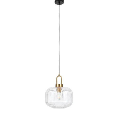 Lampa wisząca LIRA szkło transparentne ryflowane K-6060