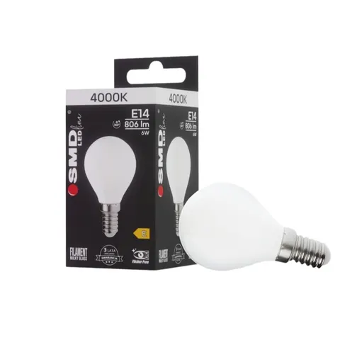 ŻARÓWKA biała LED E14 FILAME 6W NW ML G45 KULKA 4663