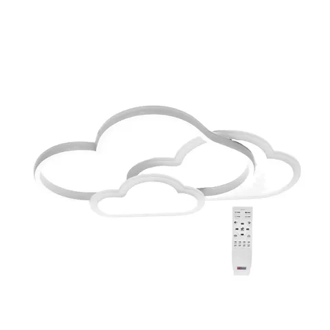 Lampa sufitowa, ścienna dziecięca Białe CHMURKI LED 58W + PILOT