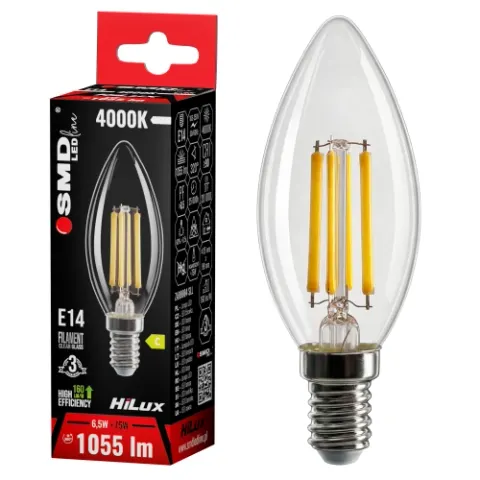 ŻARÓWKA E14 ledowa 4000K naturalna barwa 6,5W C35 ŚWIECZKA