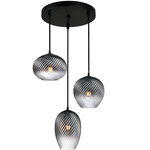 Lampa wisząca ALIAS z dymionym szklanym kloszem