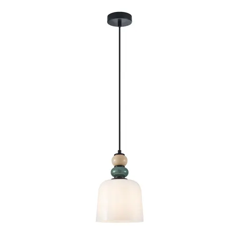 Lampa sufitowa BONATA 1xE27 wisząca czarna biała beżowa niebieska Italux PND-36573-1C-BK-WH