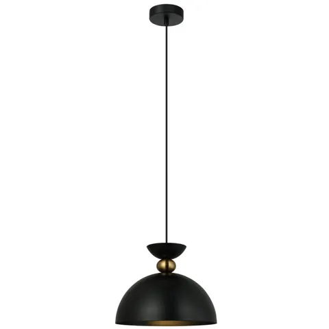 Lampa wisząca PEGAI z czarnym metalowym kloszem