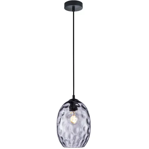 Lampa wisząca NOVALA z dymionym szklanym kloszem