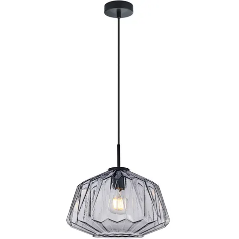 Lampa wisząca ANTITA szklana z dymionym kloszem