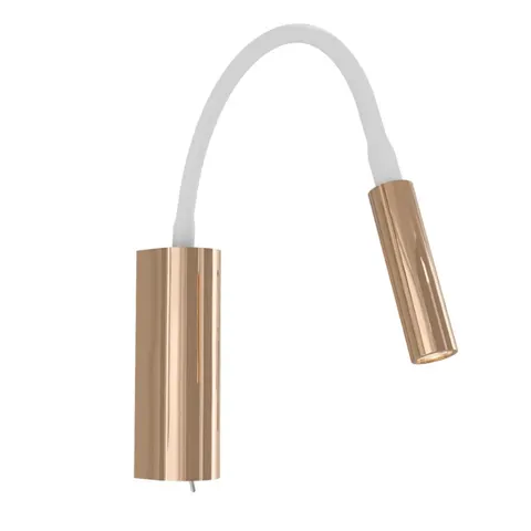 Lampa ścienna kinkiet NUTO biała ze złotymi elementami