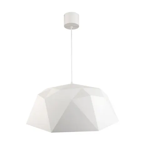 Lampa wisząca ISEO S biała z geometrycznym kloszem