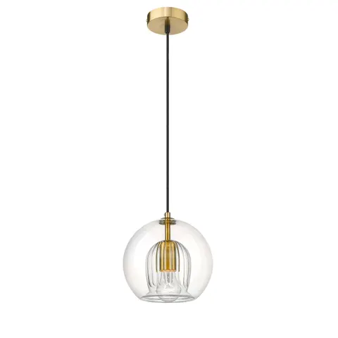 Lampa wisząca sufitowa Arette LP-133/1P Light Prestige 1x E27 Szkło Złoty/Transparentny