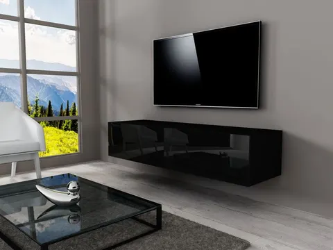 Szafka RTV wisząca SACHINO czarna 140 cm