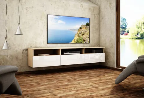 WISZĄCA SZAFKA RTV LUNA 180 POŁYSK, RÓŻNE KOLORY