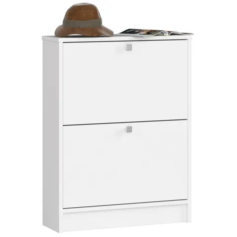 SZAFKA NA BUTY 2 UCHYLNE DRZWICZKI 60 cm BIAŁA