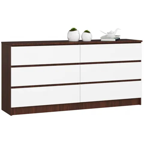 KOMODA K 160cm 6 SZUFLAD WENGE / BIAŁA