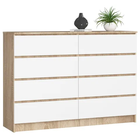 KOMODA K140 8SZ CLP SONOMA / BIAŁA